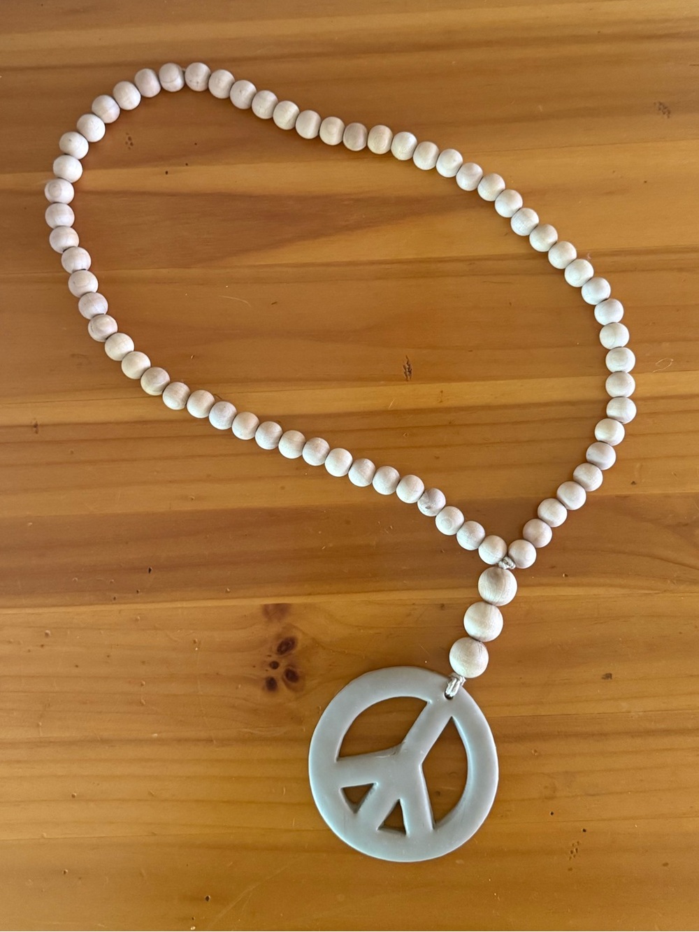 Wood Bead Peace Sign Decor